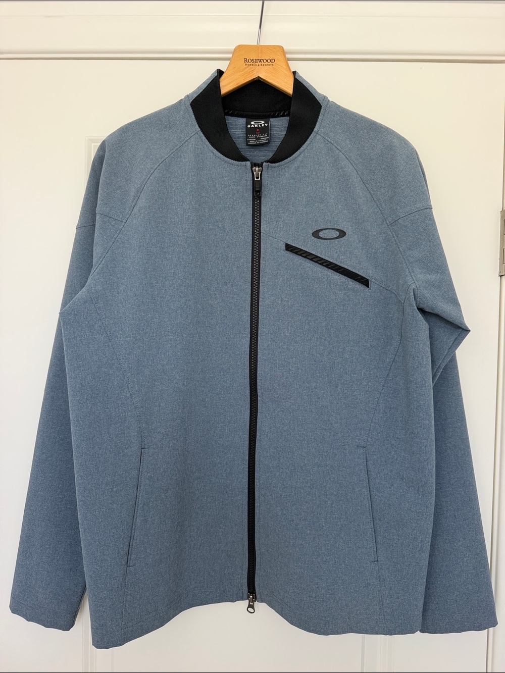 Oakley Steel Blue Bomber Jacket with Black Trim